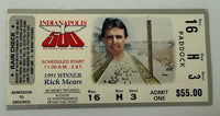 1992 Indianapolis 500 Ticket Stub, 1991 Winner Rick Mears pictured on ticket