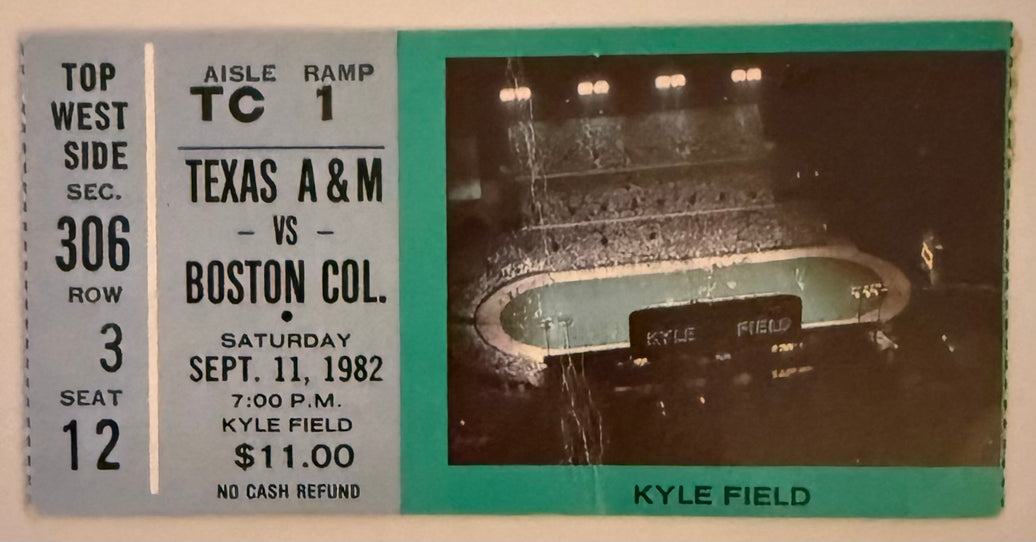September 11, 1982, Texas A&M versus Boston College, Doug Flutie