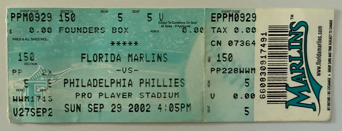 September 29, 2002, HOF Tim Raines Final Hit/Game