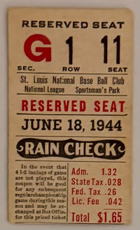 June 18, 1944, Stan Musial 3-5