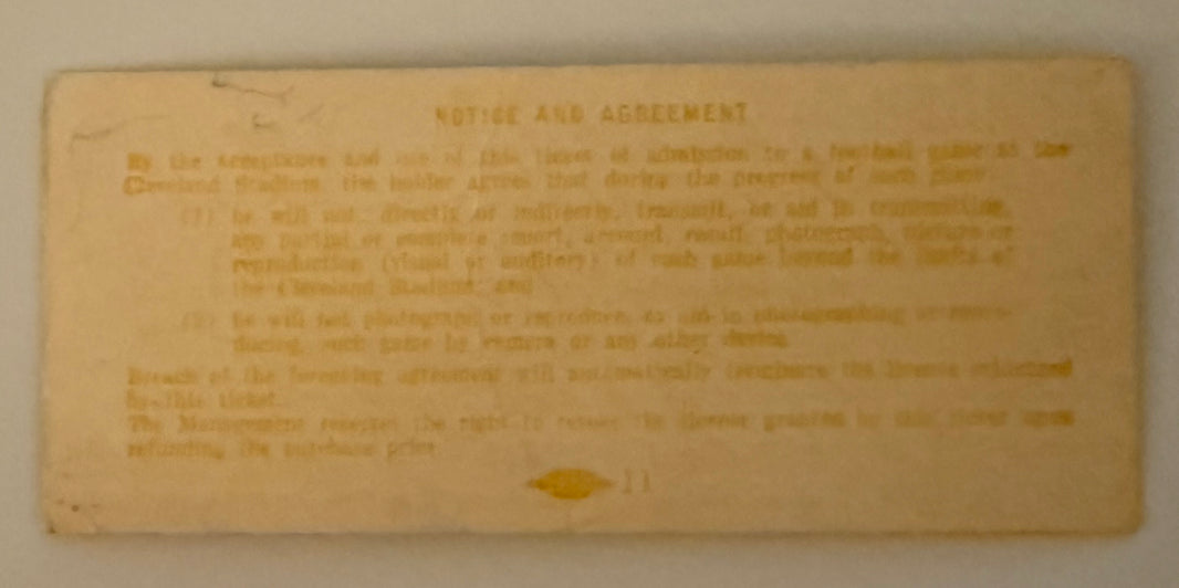 11/8/1953 Browns versus Steelers