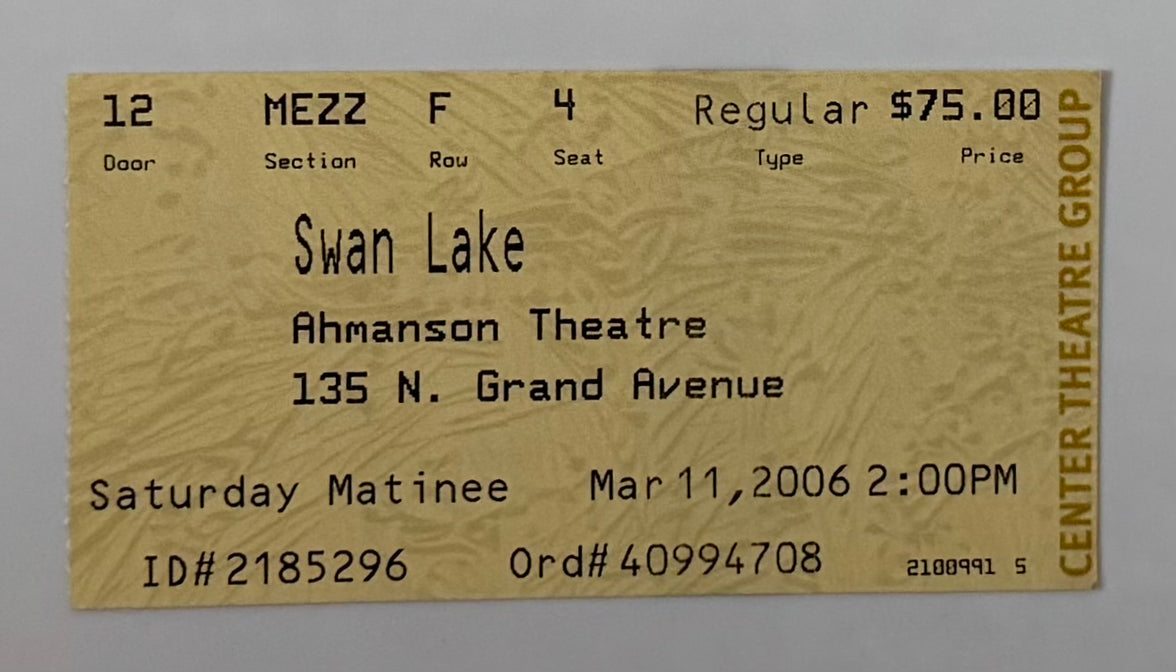 2006 Swan Lake at the Ahmanson Theater, March 11, 2006