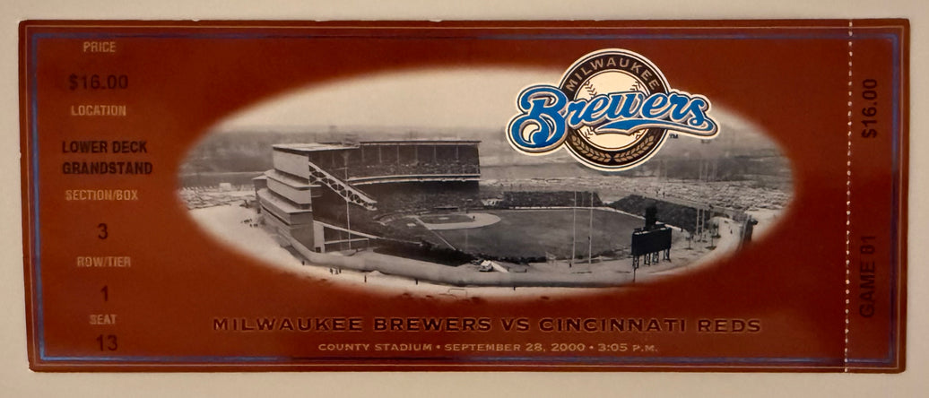 9/28/2000 Last Game at Milwaukee County Stadium