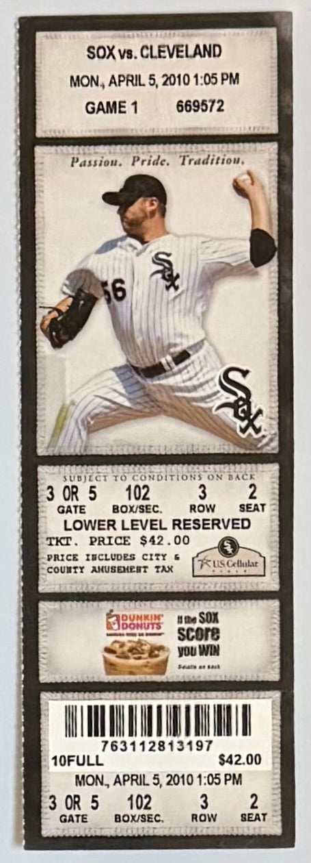 April 5, 2010, Chicago White Sox Opening Day vs Cleveland