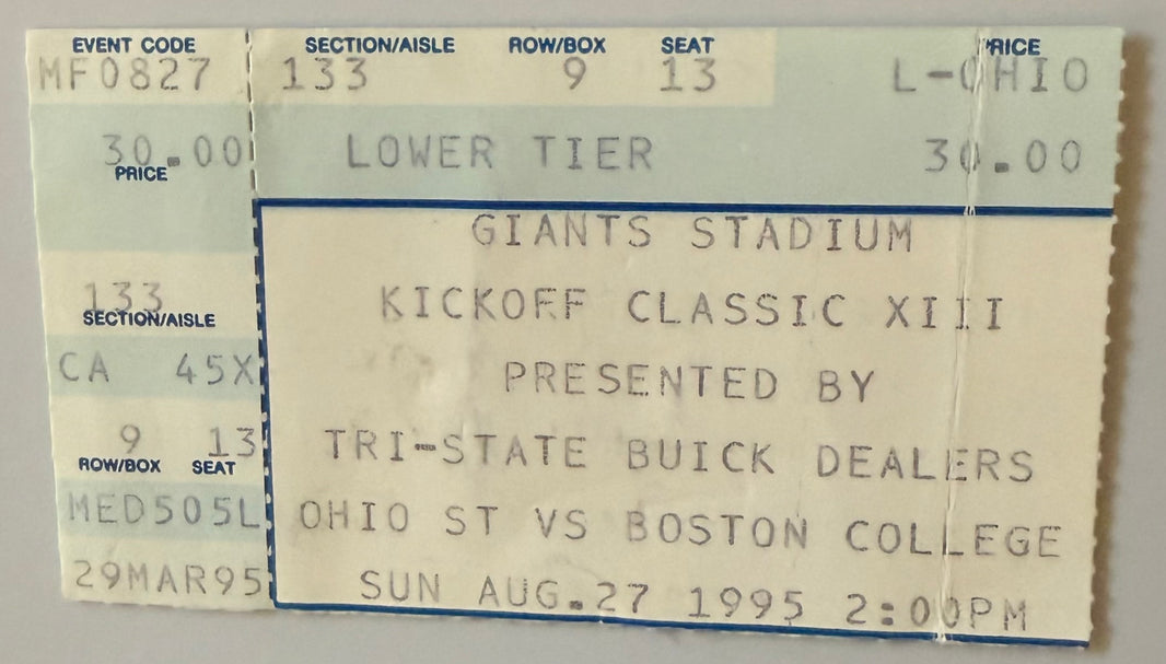 August 27, 1995, Ohio State University versus Boston College, Condition