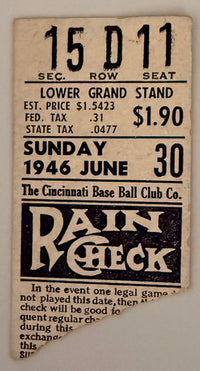 June 30, 1946, Reds versus Cubs (DH)