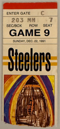 12/22/91 Chuck Noll Pittsburgh Steelers Final Game Coached
