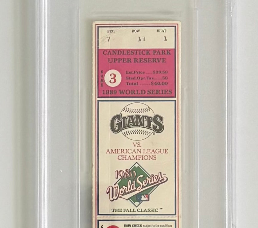 1989 "Earthquake Game" Game 3 - October 17, 1989, World Series in San Francisco vs Oakland Athletics, PSA