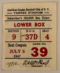 July 5, 1947, Yankees versus Athletics, DiMaggio/Berra