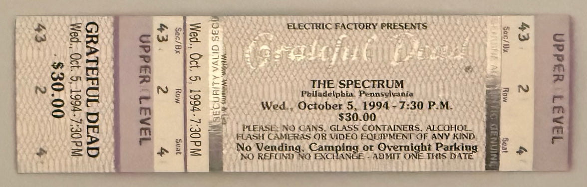 October 5, 1994 Grateful Dead, The Spectrum, Philadelphia