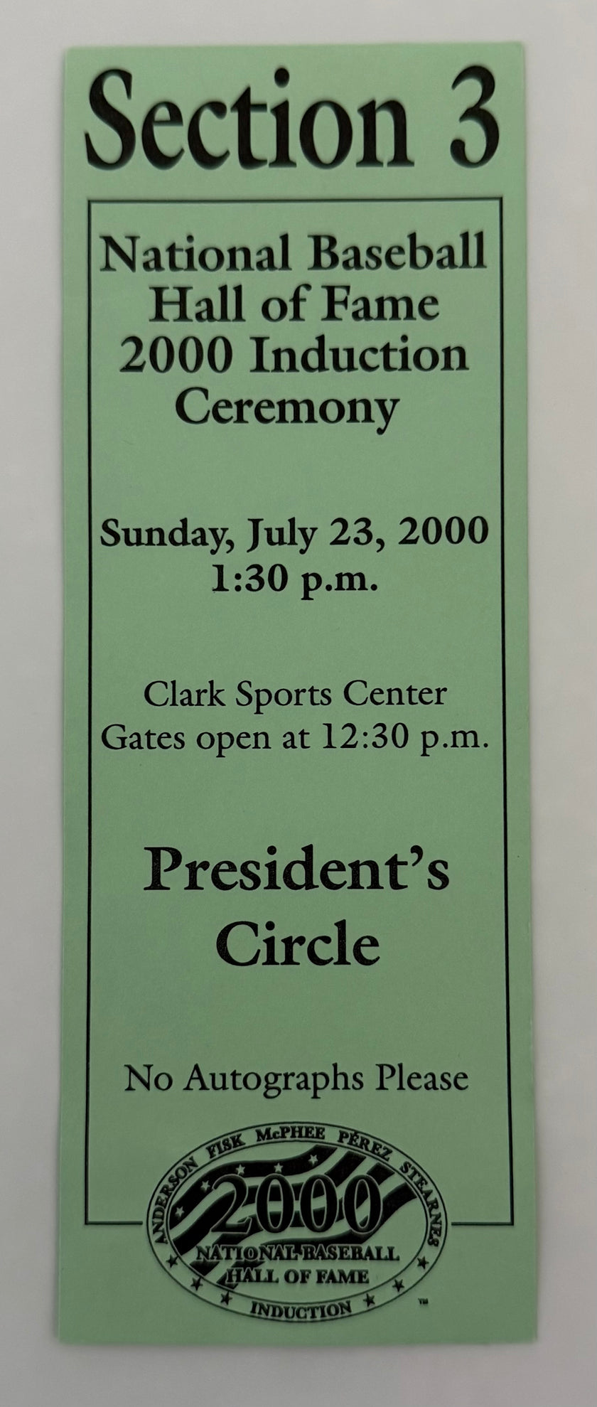 2000 National Baseball Hall of Fame  Induction Ceremony  Saturday, July 23, 2000 Sparky Anderson, Tony Perez, Marty Brennaman,  and Carlton Fisk Induction