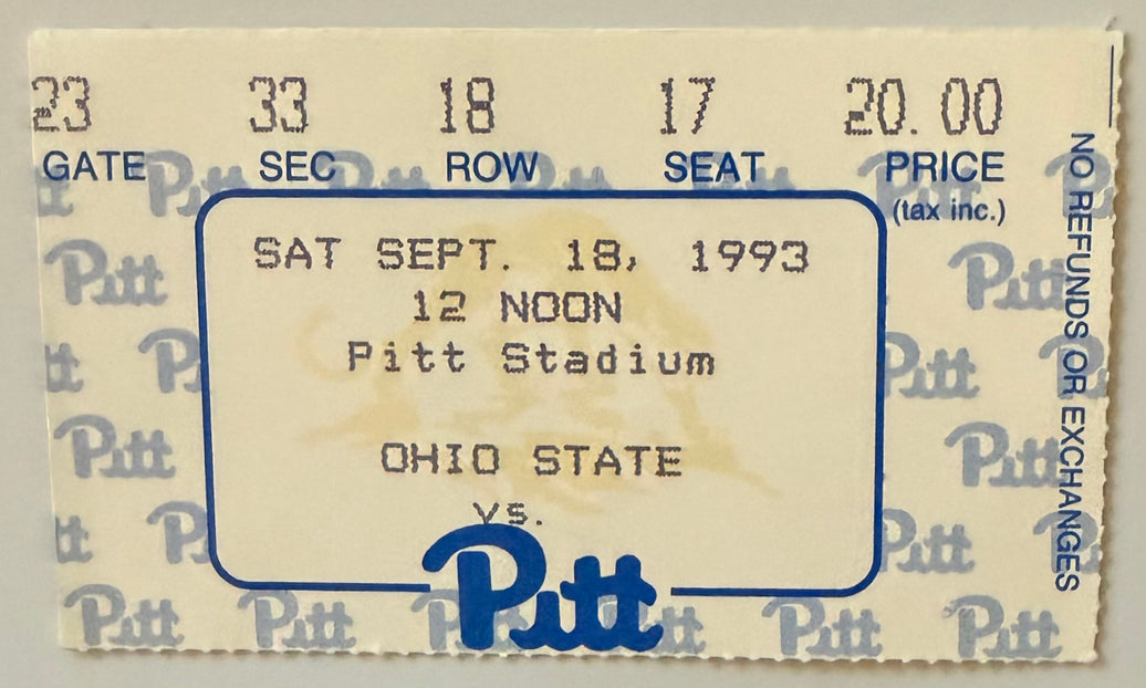 September 18, 1993, Ohio State University at Pitt