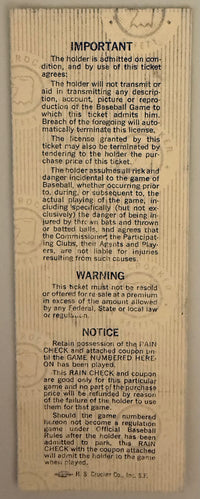 1977 World Series, Game Three, Dodgers versus Yankee - Good Condition