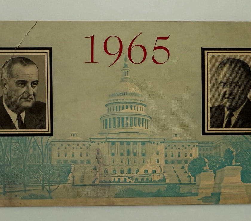 1965 Stub to the Inauguration of Lyndon Johnson and Hubert Humphrey, January 20, 1965