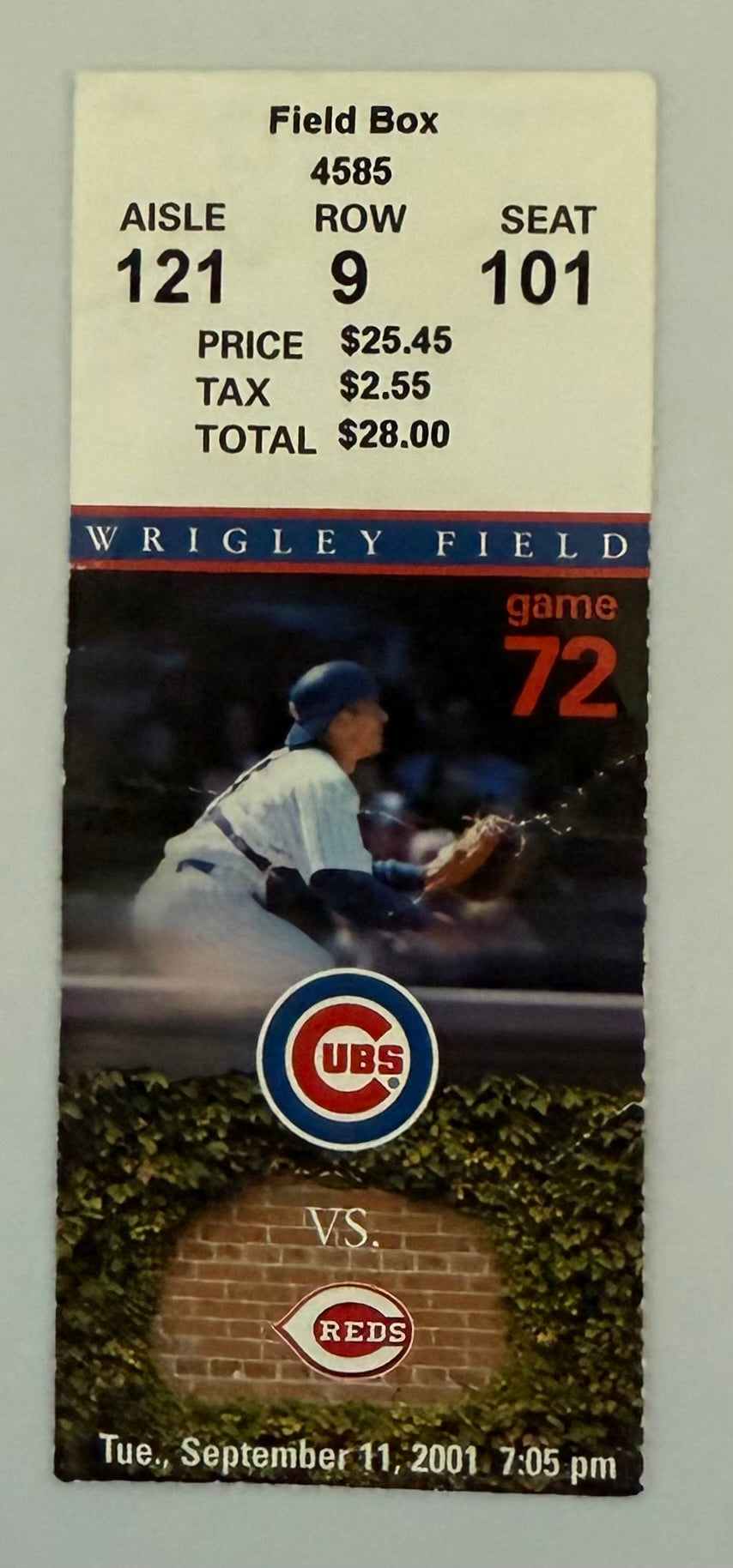 2001 Reds and Cubs Scheduled on Infamous Date of 9/11/2001