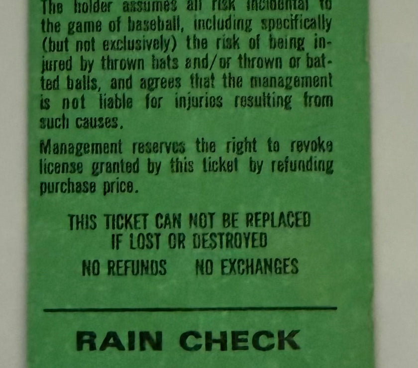 1978 Cincinnati Reds Opening Day Game, Green Seats