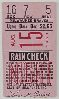 August 15, 1958, Milwaukee Braves, Hank Aaron Two Hits