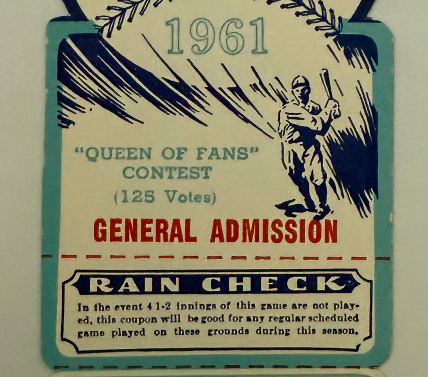 1961 Die Cut Ticket, Opening Day Dallas Fort Worth versus Denver, Lagrave Field