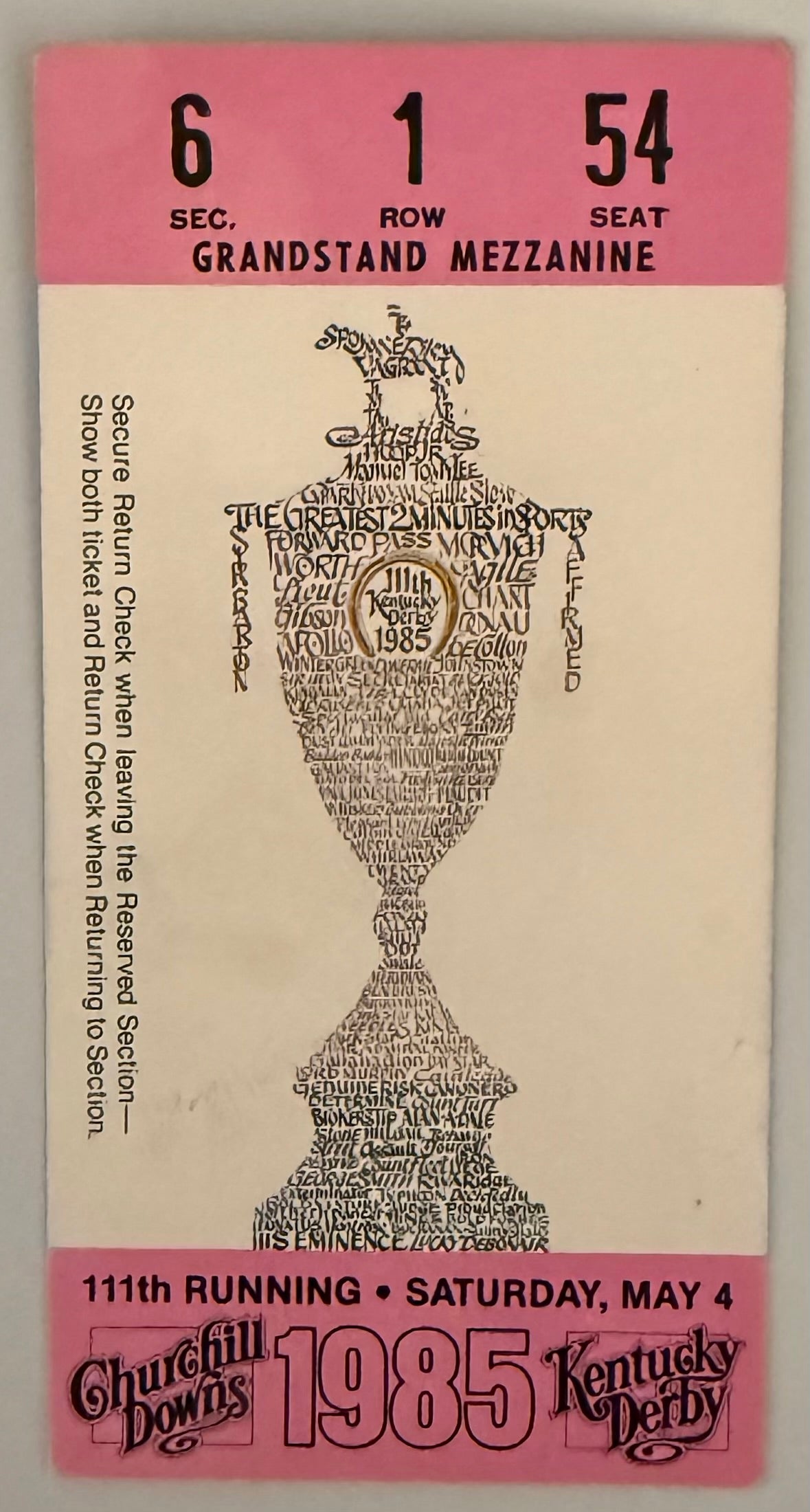 May 4, 1985, 111th Kentucky Derby, Spend A Buck - Winner