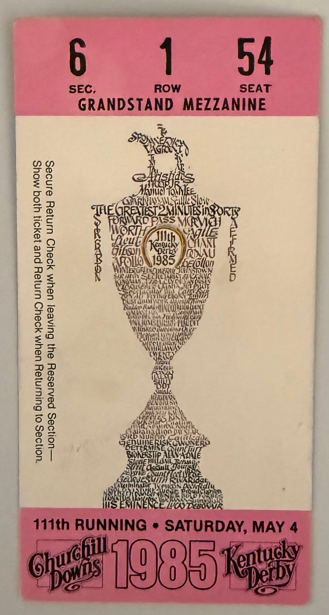 May 4, 1985, 111th Kentucky Derby, Spend A Buck - Winner