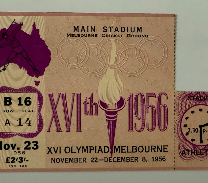 1956 Ticket to Athletics Events at the Melbourne Cricket Stadium, November 23, 1956