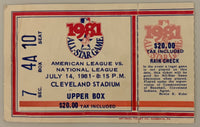 7/14/1981 MLB All Star Game Cleveland Stadium, Creases, Poor Condition