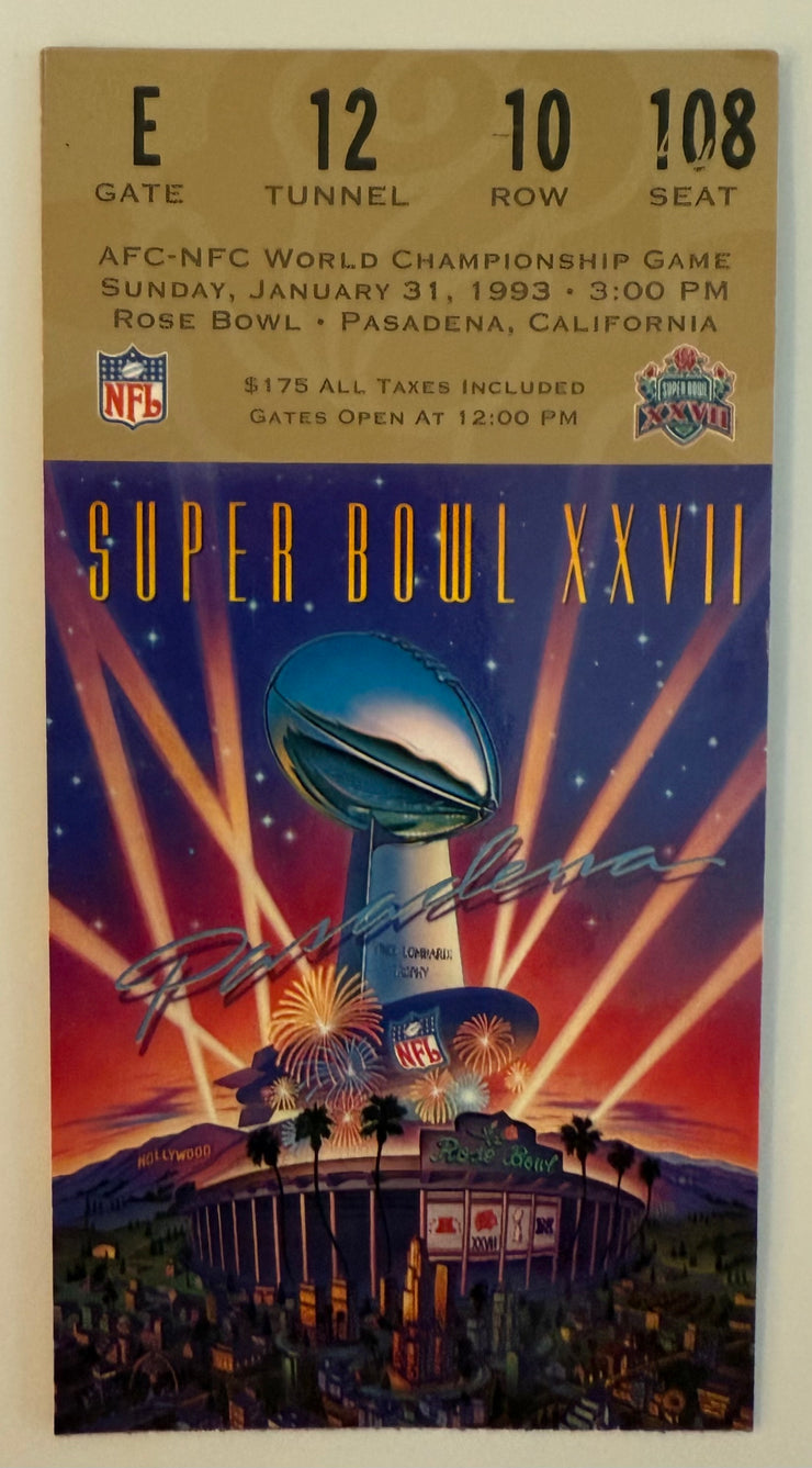 1993 Super Bowl XXVII Dallas 52 Buffalo 17