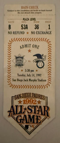 1992 MLB All-Star Game Played in San Diego, 7/14/1992, Crease