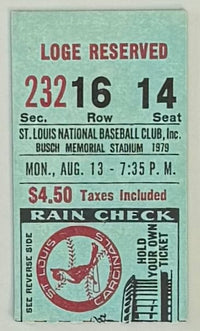 August 13, 1979, Lou Brock Achieves 3000th Hit, VG