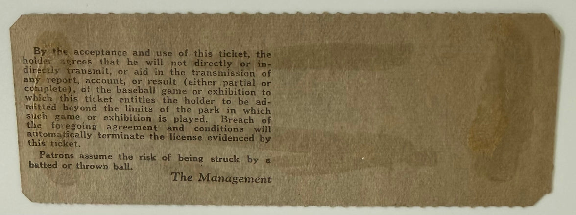 August 19, 1945, Boston Braves - Fenway Park, Armed Forces in Uniform Day, Condition-Reverse