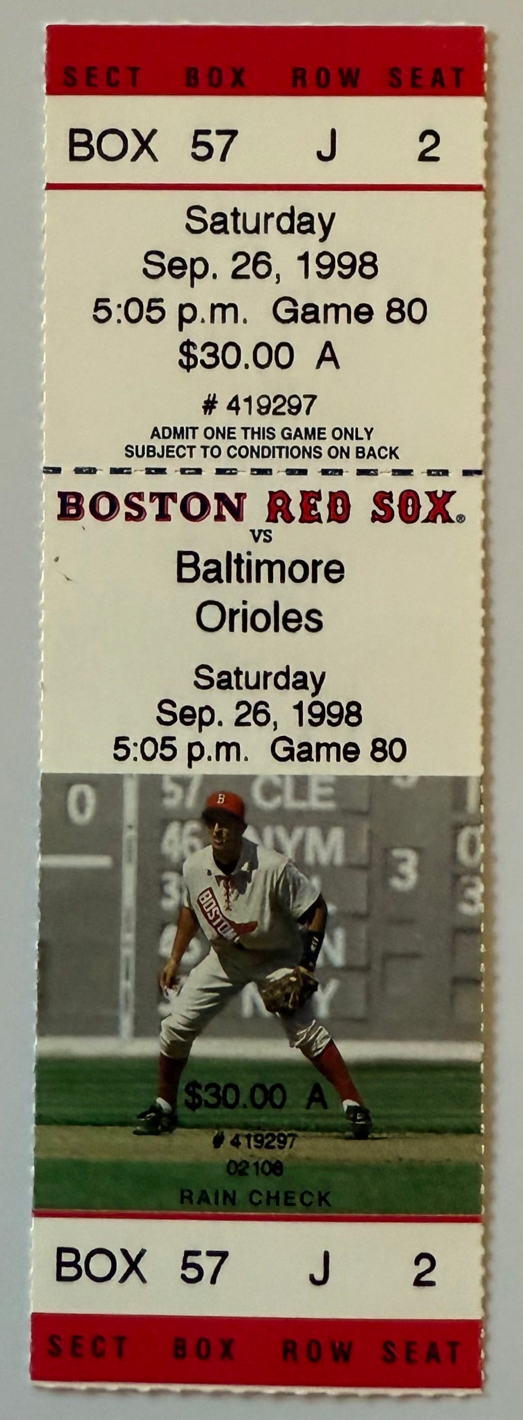 9/26/1999 Dennis Eckersley Final Regular Season Game