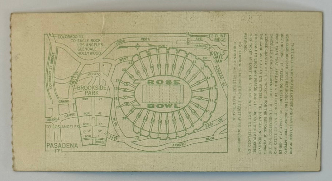 January 1, 1947, Rose Bowl Pasadena, University of Illinois/UCLA