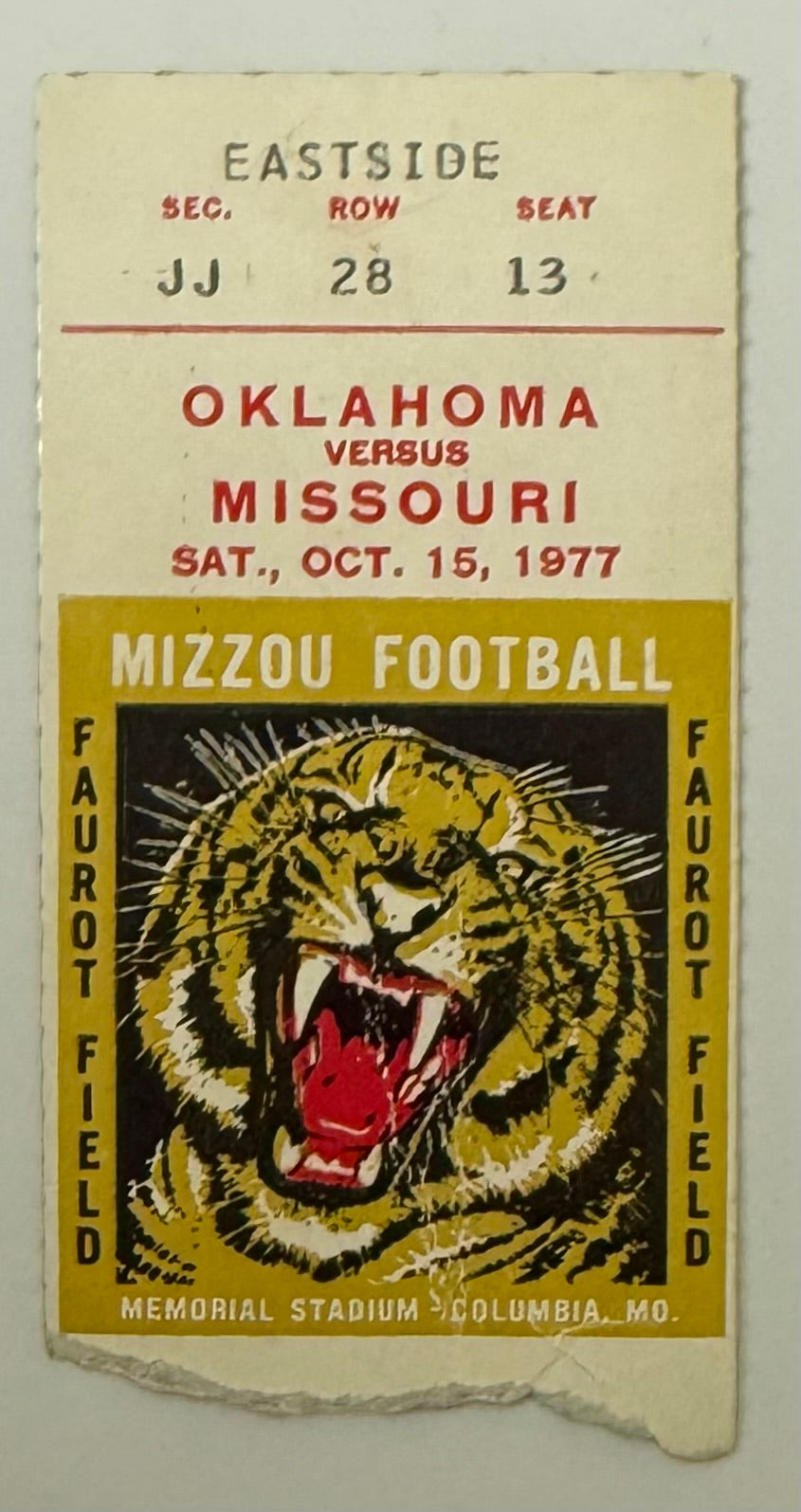 1977 Oklahoma VS. Missouri, October 15, 1977
