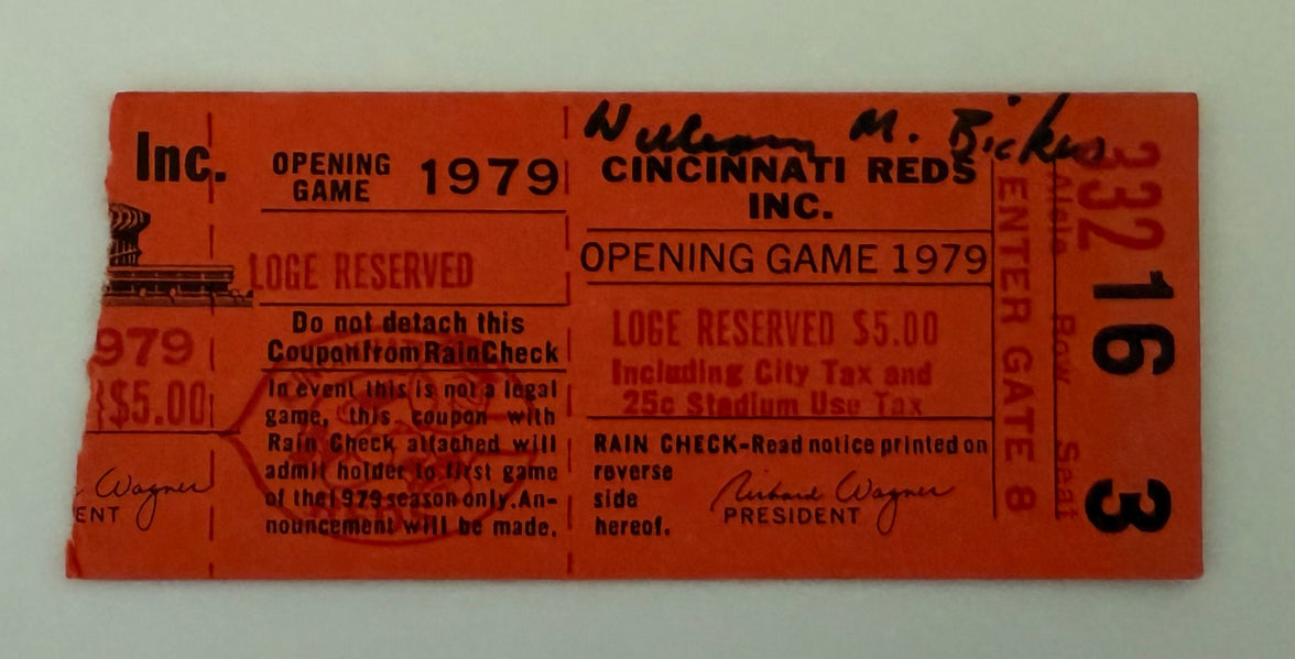 1979 Cincinnati Reds Opening Day Game, Writing on Front