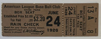 June 24, 1926, Philadelphia A's at Shibe Park