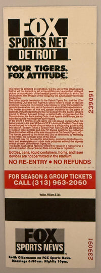 September 27, 1999, Detroit Tigers Final Game, Tiger Stadium