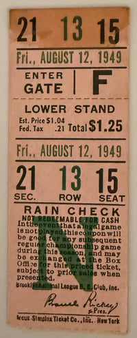 August 12, 1949, Brooklyn versus Boston, Jackie Robinson Two Hits, Tape