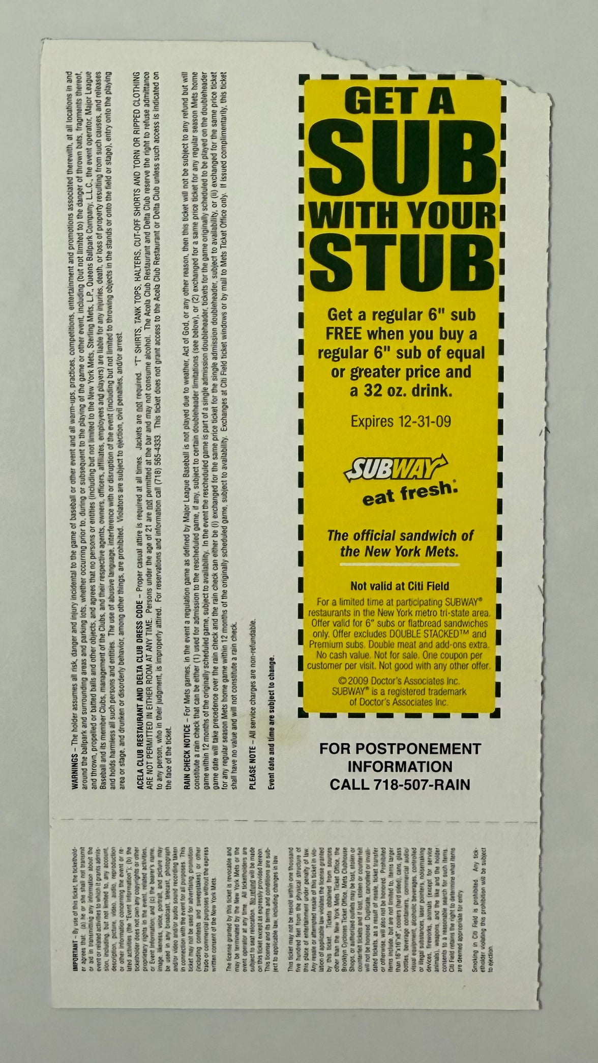 2009 Citi Field, Opening Day New York Mets VS. San Diego Padres, 4/13/2009