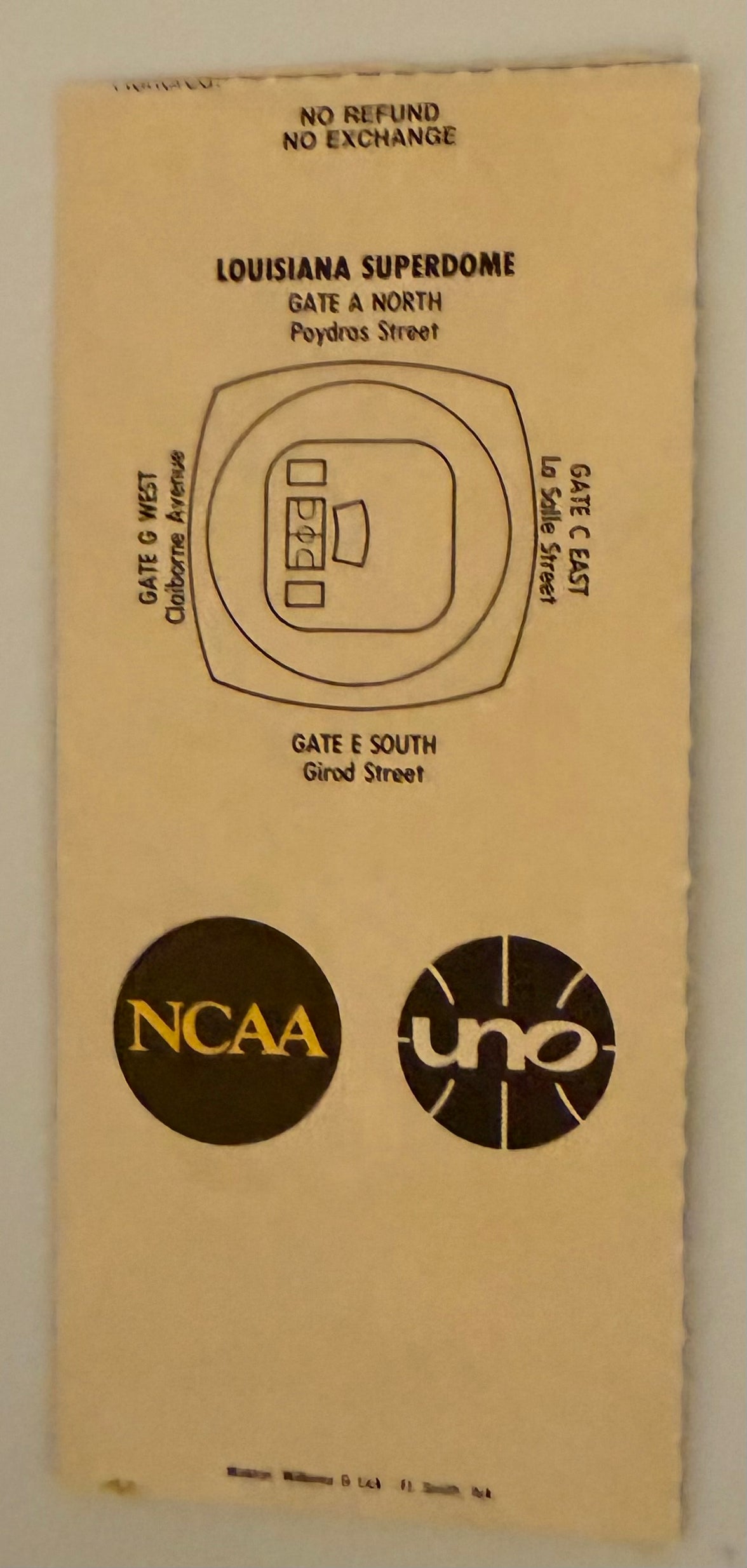 3/30/1987 NCAA Basketball Final Four Finals, Superdome