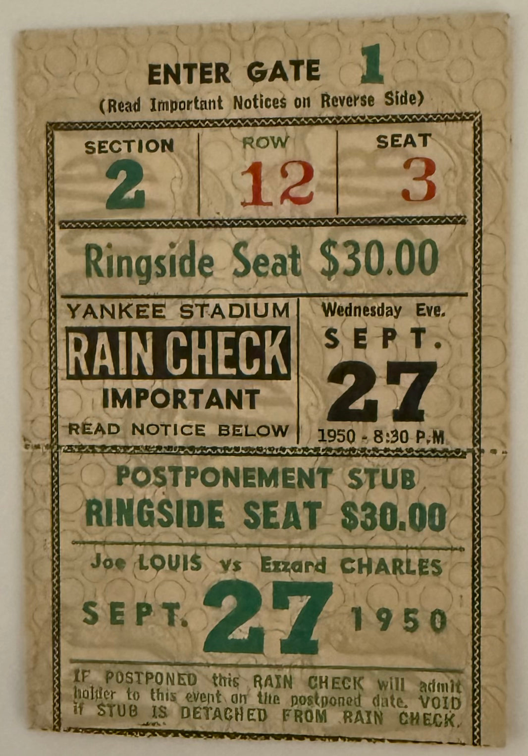 September 27, 1960, Joe Lewis Final Fight, Heavyweight Championship Versus Ezzard Charles