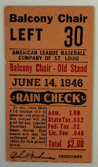 June 14, 1946, Joe DiMaggio - Yankees 2-5
