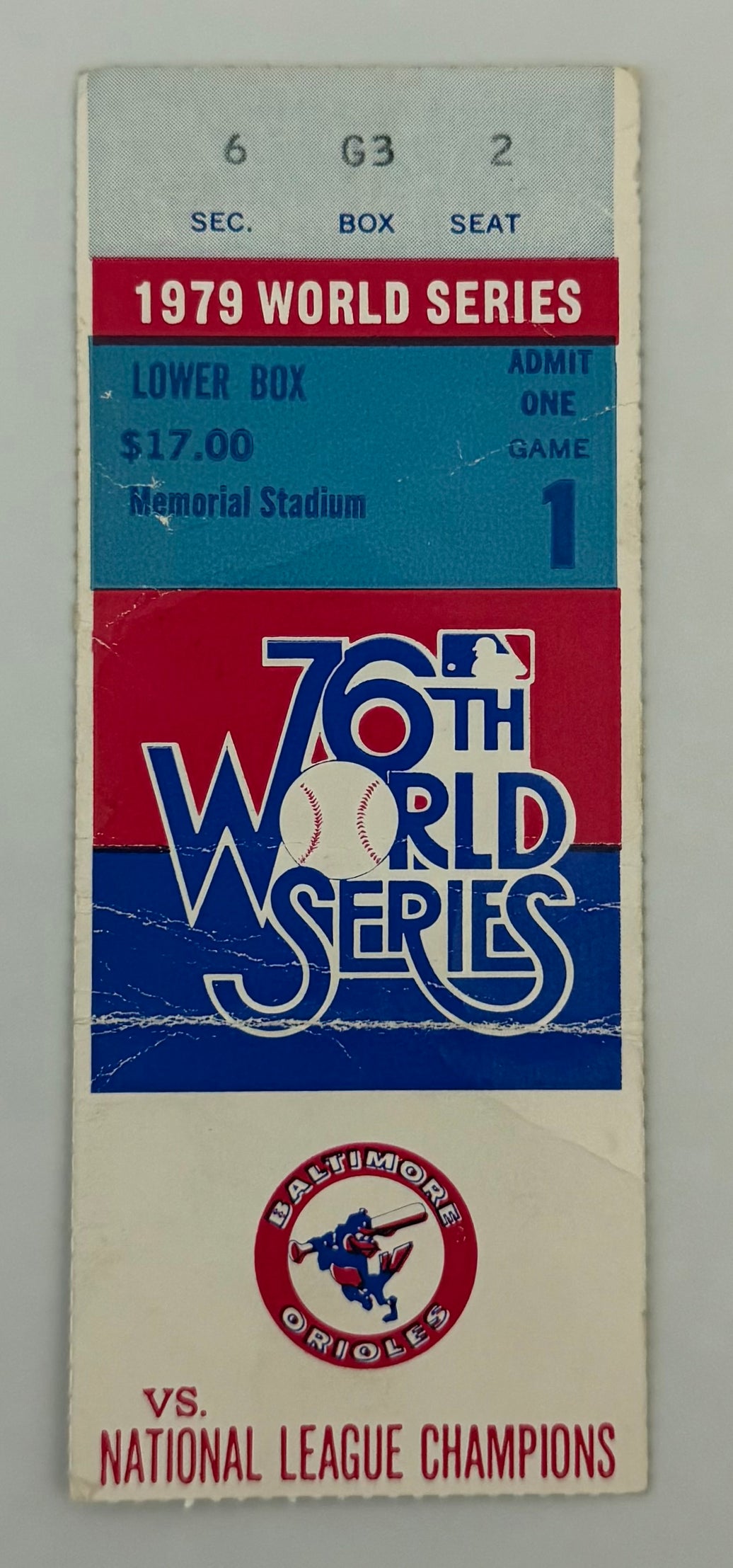 1979 World Series Game 1, Poor Condition, 10/10/1979, Willie Stargell Home Run