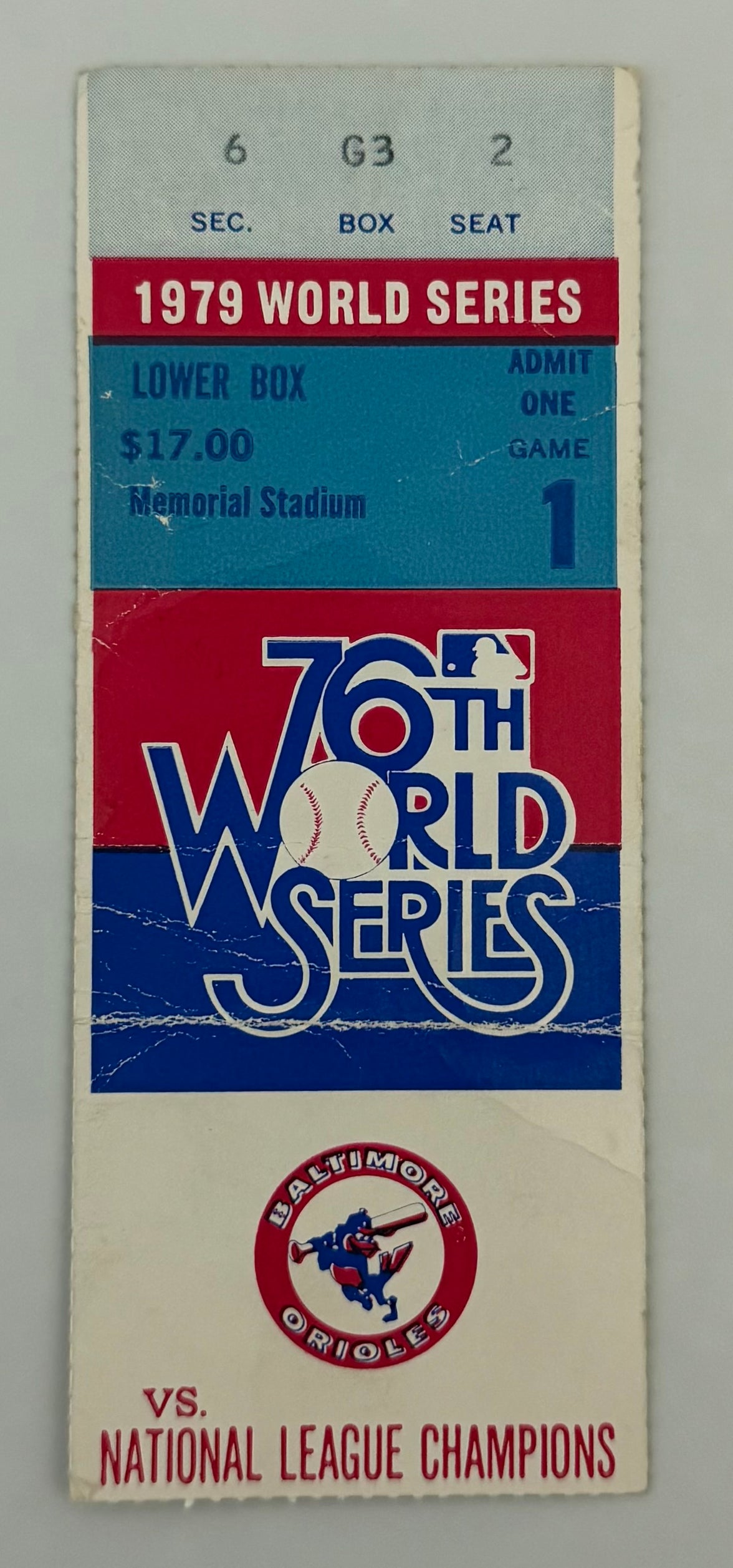 1979 World Series Game 1, Poor Condition, 10/10/1979, Willie Stargell Home Run