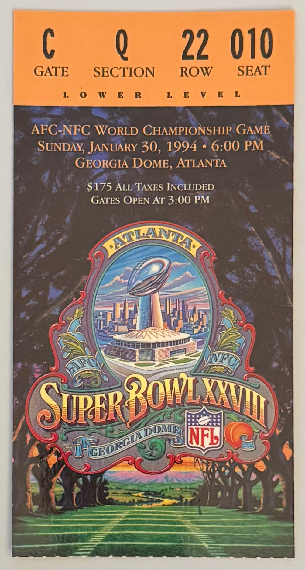 January 30, 1994, Super Bowl XXVIII, Dallas versus Buffalo