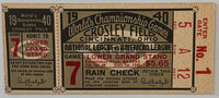 1940 World Series, Game 7, Reds versus Tigers, Ticket Excellent Condition, Writing on Back