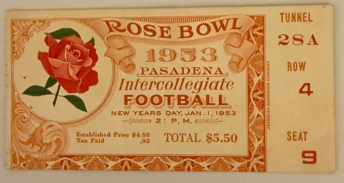 January 1, 1953, Rose Bowl Game, USC versus Wisconsin (C)