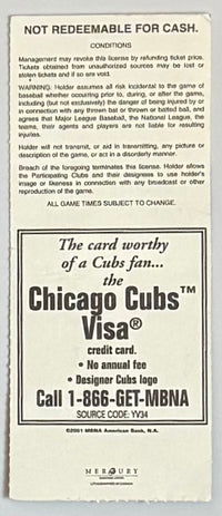 September 11, 2001, Reds at Chicago Cubs, Scheduled on Infamous Date