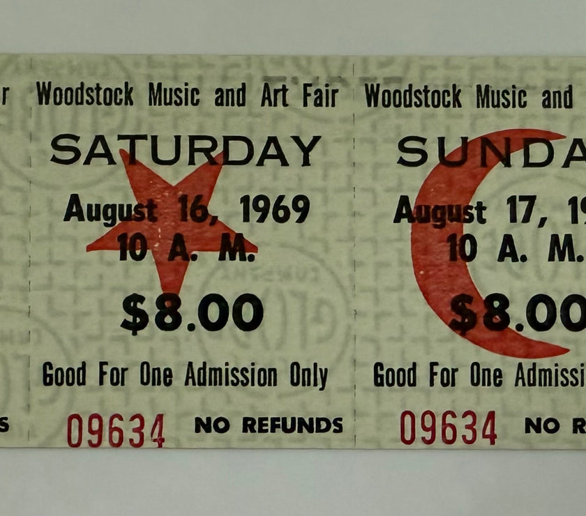 1969 Woodstock, Three Day Ticket, August 15th, 16th and 17th, 1969