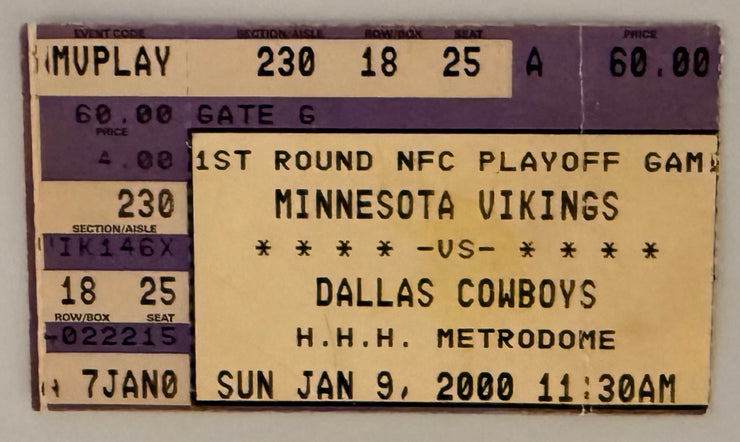 1999 First Round NFL Playoff Game, Vikings defeat Cowboys 27 to 10, 1/9/2000