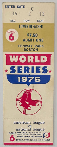 1975 World Series, Game 6, Red Sox versus Reds, Carlton Fisk Walk Off Home Run